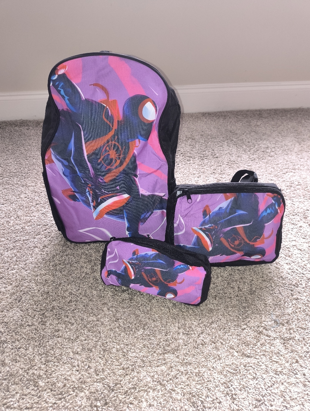 Kids 3-in-1 Spider-Man Backpack Set with Lunch Bag & Pencil Case